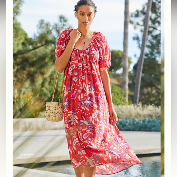 Anthropologie sundry red floral dress . - Picture 1 of 11